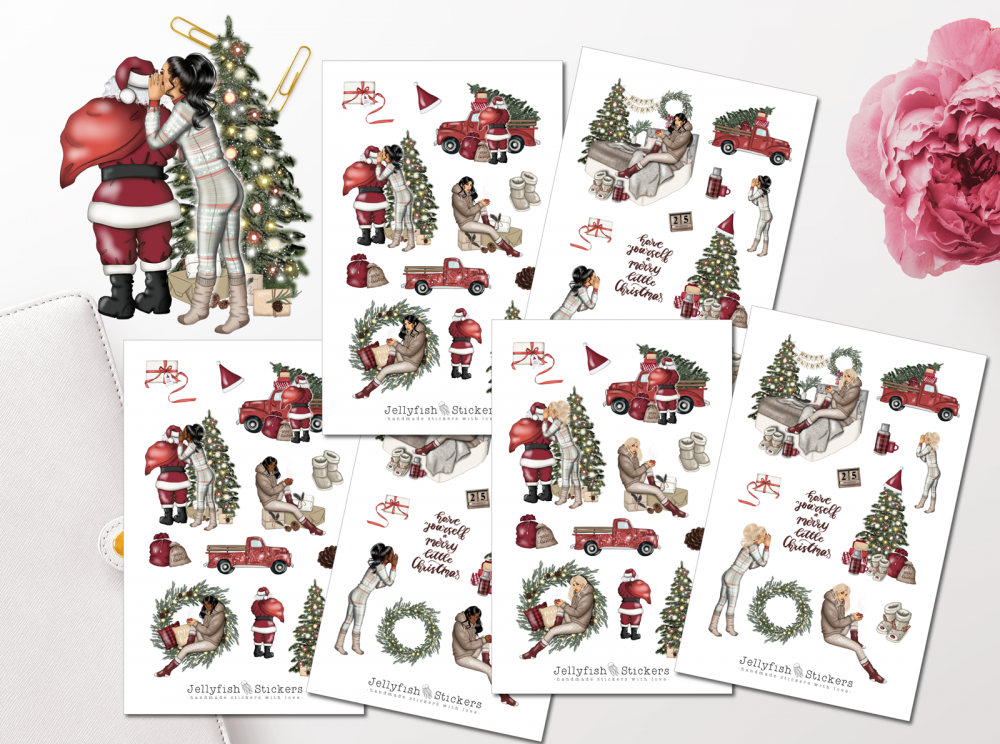 Mädchen Weihnachten Sticker Set